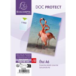 Sachet de 10 étuis de protection simple PVC lisse 20/100e - A6 - Cristal