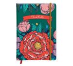 Frida Kahlo, Carnet rembordé rigide A5 14,8x21 cm, 160 pages, ligné, marque page, fermeture élastique, ass.