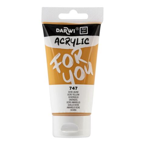 Darwi For You tube de peinture acrylique 75 ml - Ocre jaune