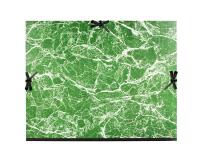 Carpetas de dibujo jaspeada barnizada con cierre de cintas de tela - 61x76 cm para archivar B2 ( 50x70,7 cm) - Lomo de tela: 3 cm - Verde