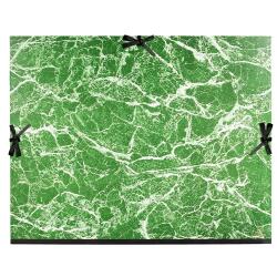 Tekenmap gemarmerd vernist papier met linten 61x76 - B2 - Groen