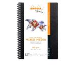 Rhodia Touch Mixed Media Book, papier Paint'On extra-blanc 250g - A4 portrait, 64 pages - Noir