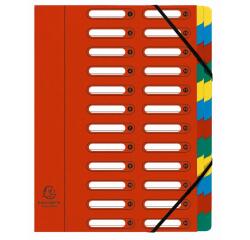 Trieur HARMONIKA® à fenêtres avec élastiques véritable carte lustrée 24 compartiments