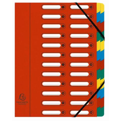 Trieur HARMONIKA® à fenêtres avec élastiques véritable carte lustrée 24 compartiments
