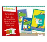 Boîte créative, Cartes à lacer, Famille Croco - Multicolore