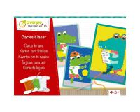 Boîte créative, Cartes à lacer, Famille Croco