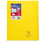 Cahier piqué Koverbook 24x32cm 96 pages petits carreaux + marge couverture polypropylène transparent - Assortis