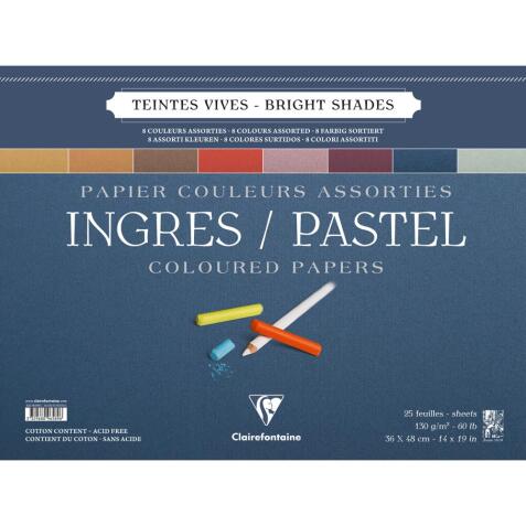 Ingres Pastel bloc spiralé 25F 36x48cm 130g - Assortiment vif