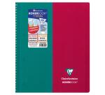 Cahier reliure intégrale enveloppante Koverbook TWIN A4+ 80 pages grands carreaux + 80 pages petits carreaux détachables perforé 4 trous couverture polypropylène bicolore - Assortis