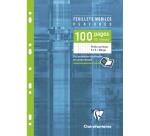 Feuillets mobiles sous étui A4 100 pages perforées petits carreaux + marge