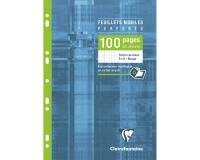 Feuillets mobiles sous étui A4 100 pages perforées petits carreaux + marge
