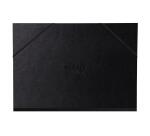 Rhodia Touch carton dessin 3 rabats, simili cuir italien noir avec fermeture par élastique - 52x72 cm - Noir