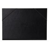 Rhodia Touch carton dessin 3 rabats, simili cuir italien noir avec fermeture par élastique - 52x72 cm - Noir