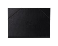 Rhodia Touch carton dessin 3 rabats, simili cuir italien noir avec fermeture par élastique - 52x72 cm - Noir