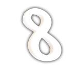 Petit chiffre 8 12cm - Blanc