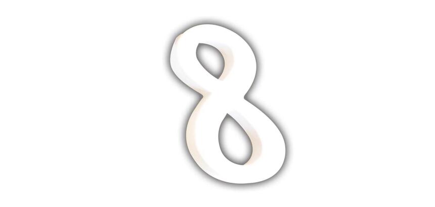 Petit chiffre 8 12cm - Blanc