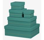 Rhodiarama set 5 boîtes gigognes simili cuir italien 44x34x16 cm - Eau