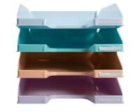 Pack of 4 letter trays COMBO Pastel col. - Assorted colours