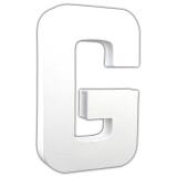 Lettre G 20,5cm - Blanc