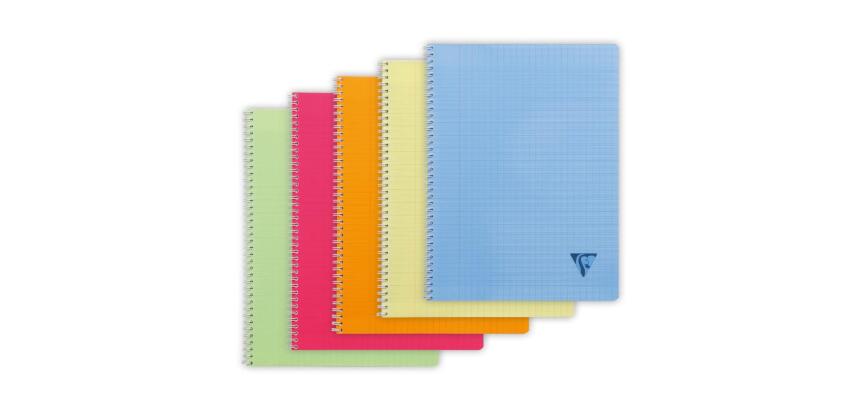 Cahier reliure intégrale Linicolor FRESH 24x32cm 180 pages grands carreaux couverture plastique polypropyène rainuré Couleur aléatoire - Assortis