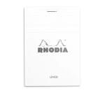 Bloc agrafé Rhodia N°12 8,5x12 cm 80 feuillets ligné 80g - Blanc
