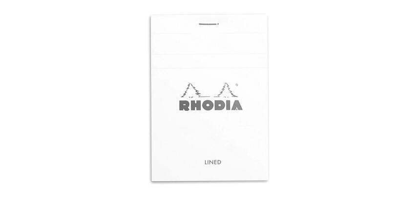 Bloc agrafé Rhodia N°12 8,5x12 cm 80 feuillets ligné 80g - Blanc