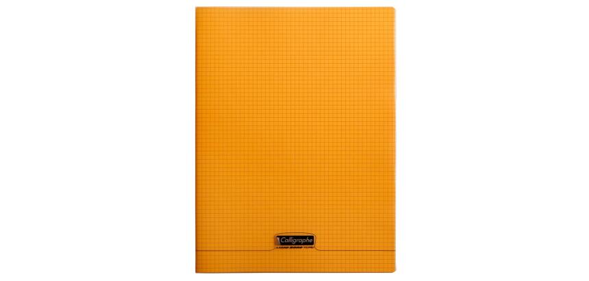 Clairefontaine Polypro Stapled Notebook, Squared, Ligne 8000, 24x32cm, 48 Sheets, 90g - Orange|