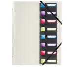 Trieur polypropylène 3 rabats Crystal colours 8 compartiments - Couleurs assorties