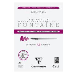Fontaine Extra Blanc Grain Fin bloc collé 2 côtés 12F A4 300g