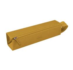 Rhodiarama trousse plumier simili cuir italien 23x5x5 cm - Or