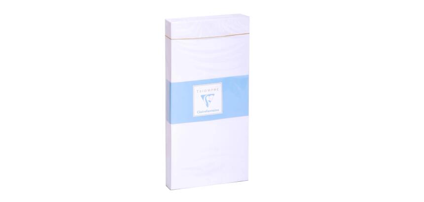 Paquet de 25 Enveloppes Blanches Doublées Triomphe DL- 110x220mm- Gommées - 130g/m2 - Blanc