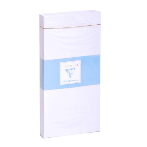 Paquet de 25 Enveloppes Blanches Doublées Triomphe DL- 110x220mm- Gommées - 130g/m2 - Blanc