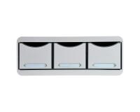 Módulo individual con 3 cajones con tope de seguridad y porta-etiquetas - 270x355x135 mm - OFFICE - Gris claro