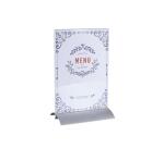 Porte-visuel vertical pied aluminium A4 - Cristal