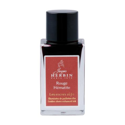 Encre 1670 à paillettes dorées 15ml - Rouge hématite