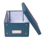 Cajas de almacenamiento NeoDeco - 21,5x28x15cm, A5+ - Azul pato