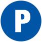 Paneel in niet-klevend polypropyleen 'Privéparking" 30 cm blauw