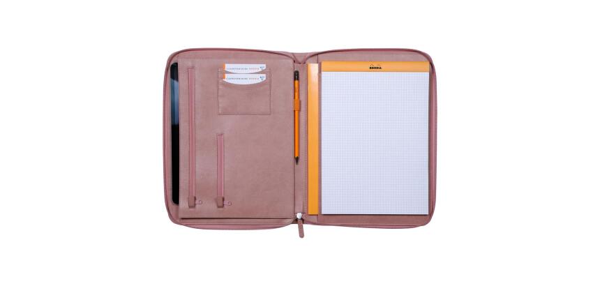 Rhodiarama grand conférencier pour bloc ou carnet format A4 - Bois de rose