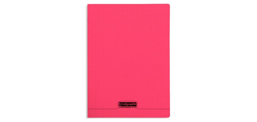 Clairefontaine Polypro Stapled Notebook, Squared, Ligne 8000, A4, 48 Sheets, 90g - Red