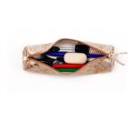 CÉLESTE CUIR Trousse ronde Ø5,5x22 cm Lazer Or