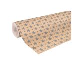 Kraft brut 70g, rl 50x0,70m Noël étoiles argent
