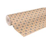 Kraft brut 70g, rl 50x0,70m Noël étoiles argent