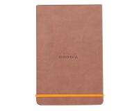 Rhodiarama Webnotepad rembordé rigide 9x14 cm 192 pages ligné microperforé papier ivoire 90g fermeture élastique - Bois de rose