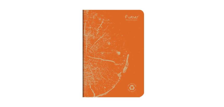 Carnet piqué FOREVER PREMIUM 100% recyclé A5 96 pages ligné papier recyclé blanc 90 g - Orange rouille