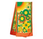 Echarpe 100% soie - 180x43cm Flowerpower - Blanc