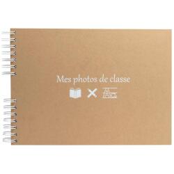 Spiral photo album 50 white pages for kraft classroom photos - chestnut brown