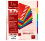 Register A4 Maxi PP 300µ, 6 neutrale Taben - Farben sortiert