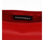 Clairefontaine Coloured Leather Round Pencil Case, Ø5,5x22cm - Red