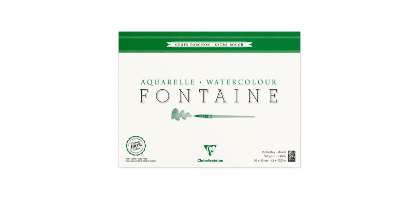 Fontaine bloc collé 4 côtés 25F 30x40cm 300g grain torchon