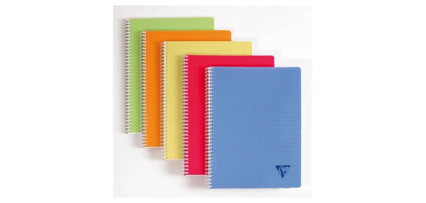 Cahier reliure intégrale Linicolor FRESH 24x32cm 100 pages petits carreaux couverture plastique polypropyène rainuré Couleur aléatoire - Assortis